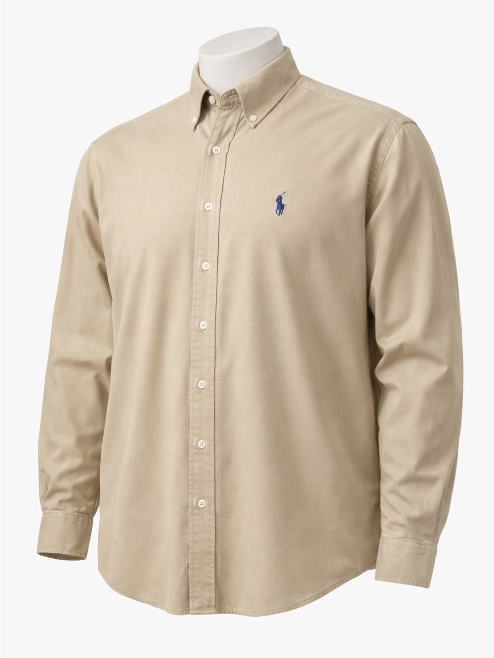 Men’s Ralph Lauren Khaki Button‑Down Blake Shirt Large Classic Fit Pony Logo